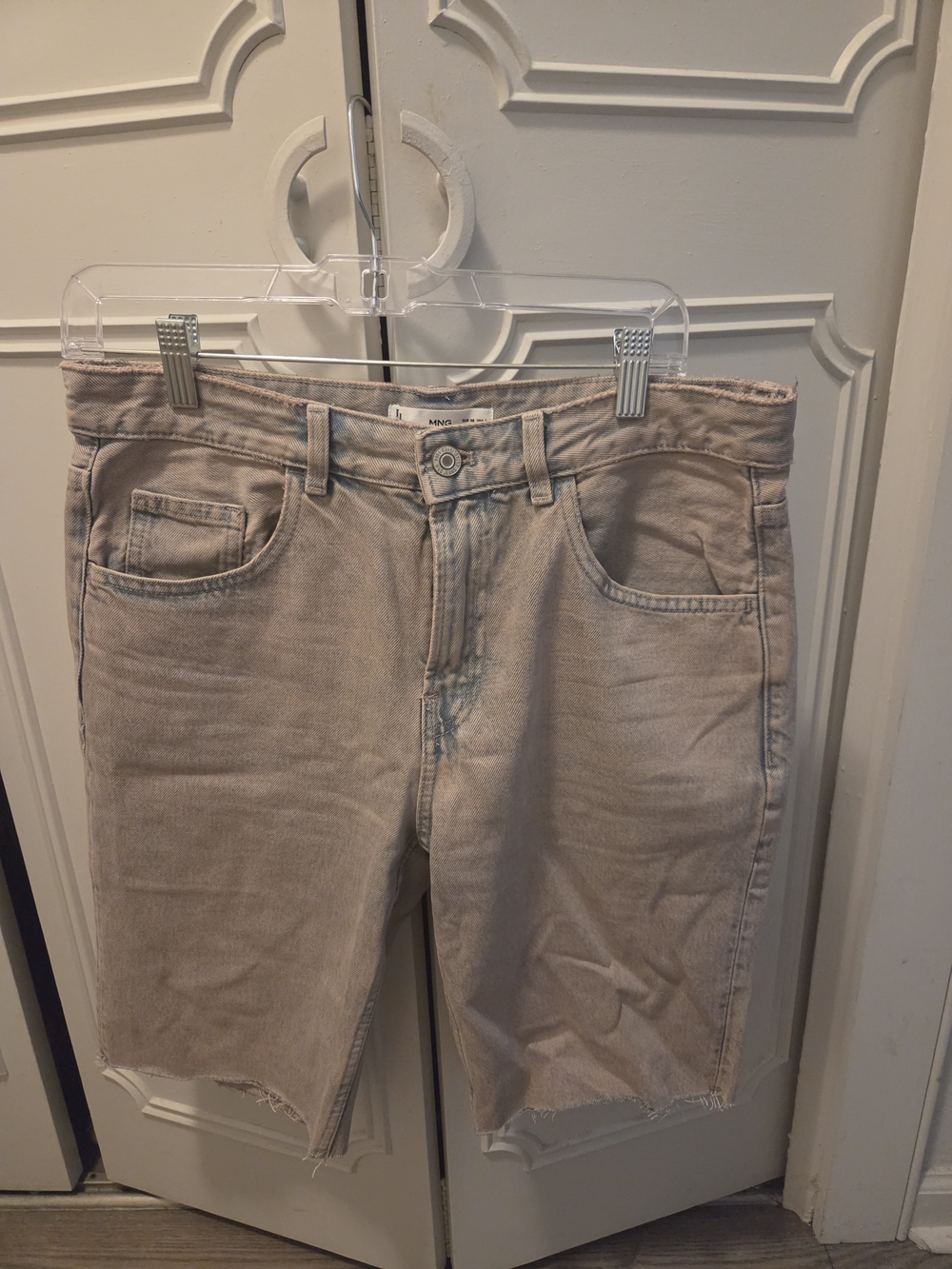 Mango Women's Relaxed Beige Denim Shorts